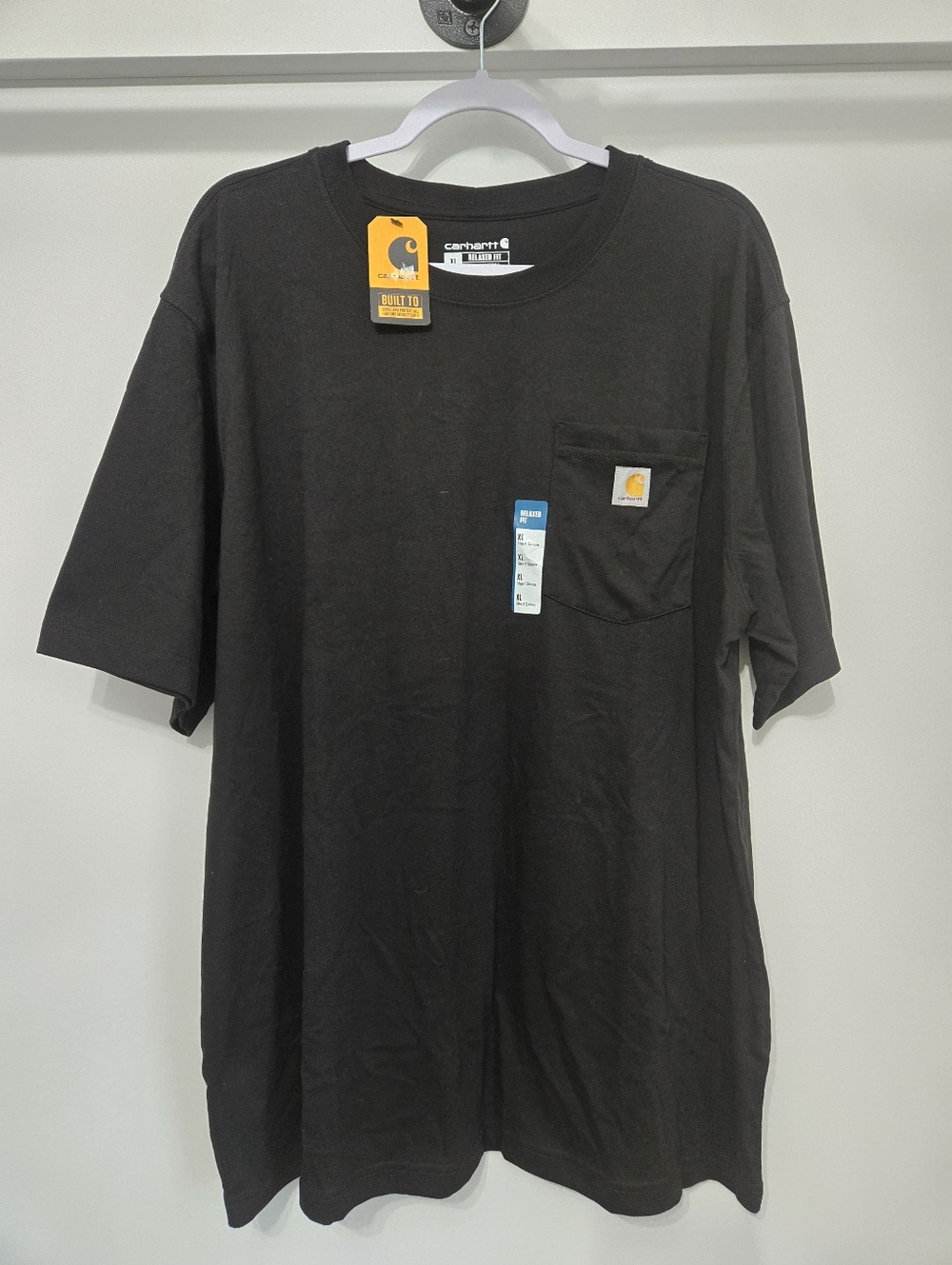 NWT. Carhartt With Back Orange - Red. Mens XL Black Tee Tshirt With Logo On Back
